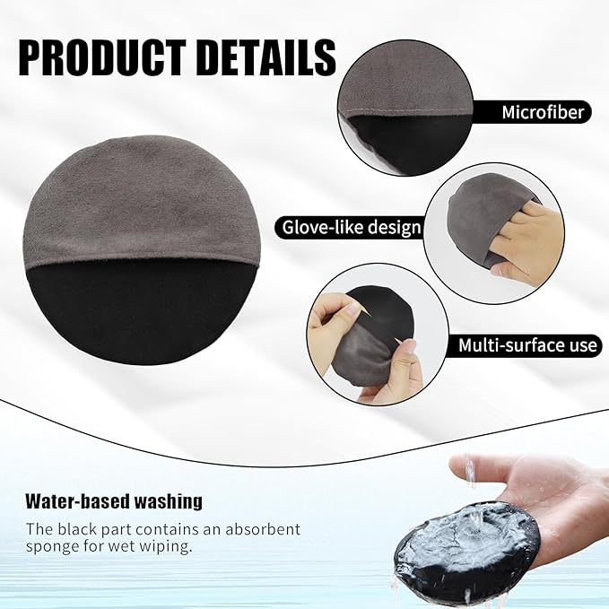 Car Screen Cleaner, Round Microfiber Touch Screen Cleaner Cloth, Reusable Automotive Screen Cleaning Pad Cloth Wipes for Dashboard Display Phones Tablet, Car Accessories