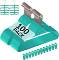 VECELO Premium Velvet Clothes Hangers Suit Heavy Duty (100 Pack)-Non Slip & Space-Saving with 12 Finger Clips & 2Tie Rack Excellent for Men and Women,Teal