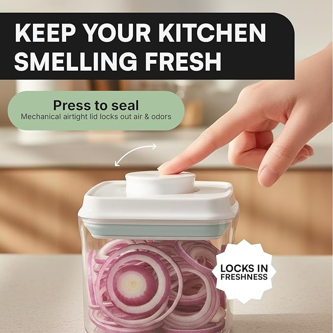 Bop Top | Airtight Meal Prep Containers with Lids | Food Storage Container Sets | Snack and Overnight Oats Fridge Organizer | Pantry and Kitchen Organization