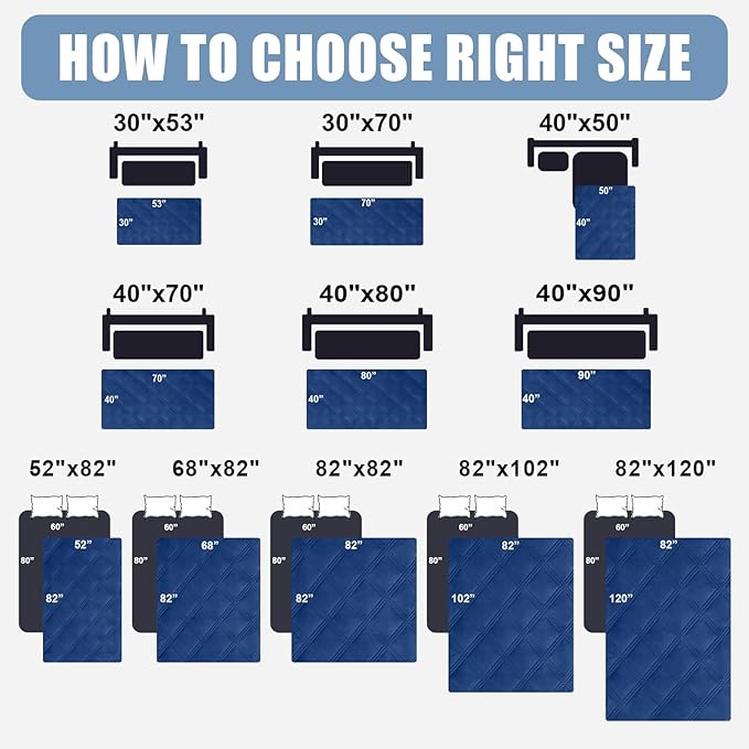Smiry Waterproof Dog Bed Cover Blanket 30x70, Soft Reversible Pet Blanket, Washable Leakproof Cats Dogs Couch Cover for Sofa, Couch, Furniture, Lattice, Navy/Navy