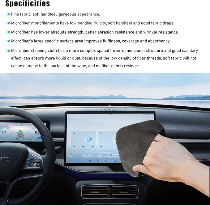 Car Screen Cleaner, Microfiber Auto Screen Cleaning Pad, Foldable Touch Screen Cleaner Cloth for Vehicle Dashboard LCD Display, Interior Car Accessories