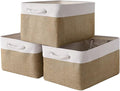 Sacyic Rectangular Fabric Storage Baskets for Organizing, Shelves, Decorative & Gift (White & Peru)