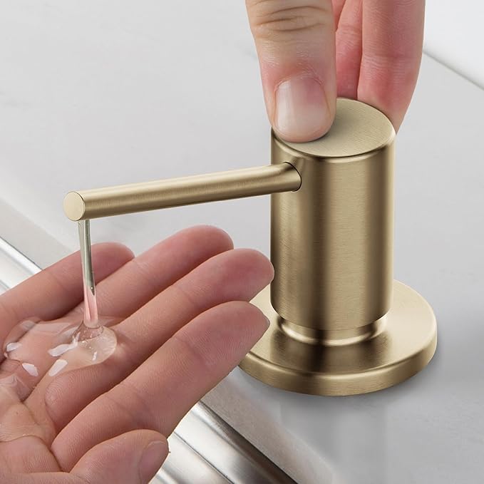 KRAUS Kitchen Soap and Lotion Dispenser in Spot-Free Brushed Brass, KSD-43SFBB