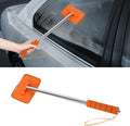 Car Windshield Cleaning Tool, Car Windshield Window Cleaner, Auto Glass Wiper Tool with Extendable Handle & Reusable Microfiber Pad, Universal Vehicle Cleaning Car Accessories (Orange)