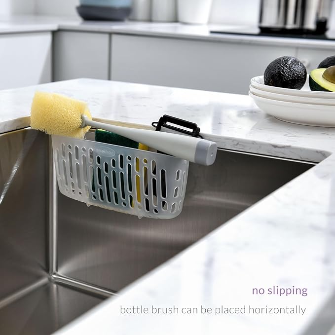 simpletome Sink Caddy Basket, Sinkware Organizer, 3X Strong Suction Cups Or Countertop, Transparent