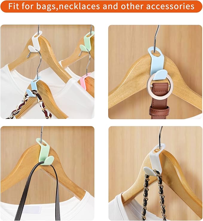 SLMT Space Saving Hanger Extender Hooks 100PCS Clothes Hanger Connector Hooks Closet Organizer for Plastic Hangers
