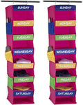 Sagler Daily Activity Organizer Kids 7 Shelf Portable Closet Hanging Closet Organizer Great Closet Solutions (Pack of 2)