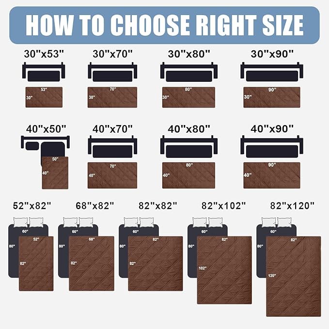 Smiry Waterproof Dog Bed Cover Pet Blanket, Soft Washable Dog Blanket for Furniture Bed Couch Sofa Reversible, Checkered (68"x82", Brown/Chocolate)