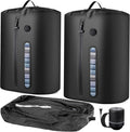 Vacuum Bags for Travel with Pump, Vacuum Packing Cubes for Travelers, Vacuum Seal Bags for Clothing, Reusable IP68 Waterproof Airless Travel Bags for Luggage, Suitcase (Black 2PC + Pump)