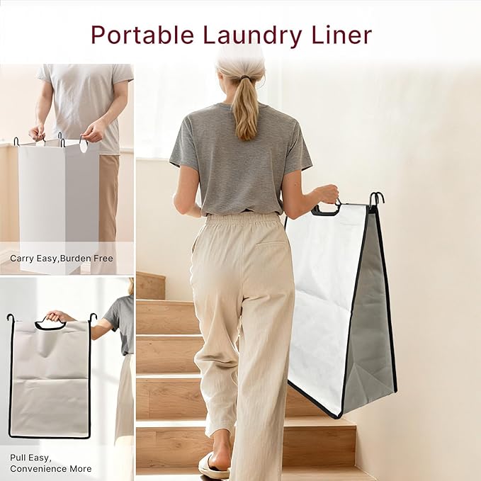 3-Compartment Laundry Cart with Lockable Wheels & Lid 180L Large Wheeled Laundry Basket Heavy-Duty Sorting Organizer for Laundry Room (White)