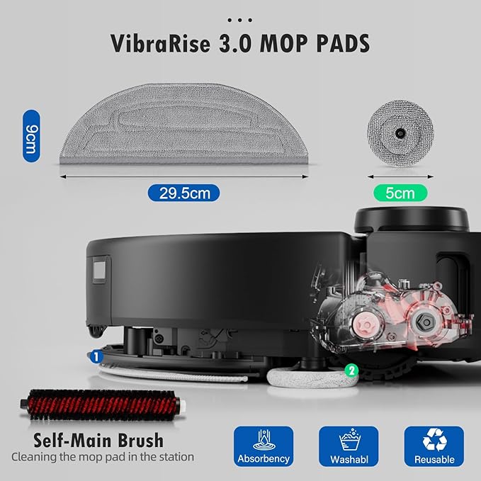 29PCS Accessories Kit for Roborock S8 Max/MaxV Ultra Robot Vacuum, 2 Main Brushes, 6 Dust Bags, 4 Mop Cloths, 4 Edge Mop Cloths, 4 Filters, 6 Side Brushes, 1 Self-Main Brush, 2 Tools