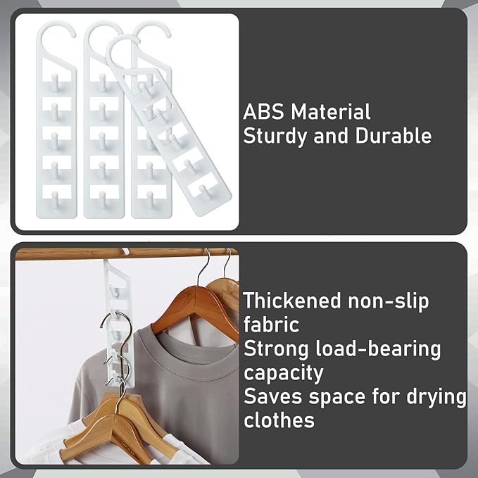 8 Pcs Space Saving Hangers for Clothes, Heavy Duty Plastic Space Saver Vertical Hanger, Closet Storage Organizer, College Dorms & Storage Closet Organizer for Shirts Pants Jeans