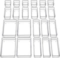 SMARTAKE 22-Piece Drawer Organizer with Non-Slip Silicone Pads, 4-Size Clear Desk Drawer Organizer Trays Storage Tray for Makeup, Jewelries, Utensils in Bedroom Dresser, Office and Kitchen, Clear