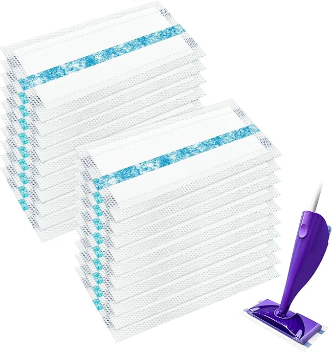 Mop Pads Refills Compatible with Swiffer WetJet Hardwood and Floor Spray Mop,20 Count Disposable Heavy Duty Mop Refill Pads with Scrub Strip,Thick and Absorbent Multi Surface Wet&Dry Mop Pad Refills