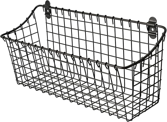 Wall Mounted Iron Spice Rack – Large Grey Painted Kitchen Wall Shelf & Seasoning Organizer for Jars, Condiments & Spices – 40cm W × 14cm D × 18.5cm H Floating Pantry Storage Rack with Screw Mount