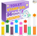8 Pack Toilet Gel Stamp, 96 Stamps 8 Kinds Of Scent Toilet Bowl Cleaner Gel, Long-Lasting Flowers Shaped Bathroom Freshener, Keeps Toilet Fresh Fragrant and Clean