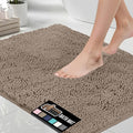 GORILLA GRIP Bath Rug Mat 60x24, Thick Absorbent Chenille, Quick Dry Microfiber Mats, Rubber Backing Washable Shower Floor Rugs, Bathmat Runner, US Designed Bathroom Home Decor Accessories Gray Beige