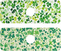 Bright Green Clover St. Patrick Kitchen Sink Splash Guard Sink Faucet Mat Faucet Handle Drip Catcher Drain Mats for Kitchen Bathroom Countertop Absorbent Dish Dry