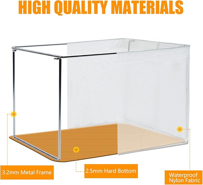 Clear Large Storage Baskets for Shelves, Collapsible Storage Bins with Handles for Clothes, Sheets, Books | Shelf Baskets for Home and Closet Organizer (Clear, 3 Pack)