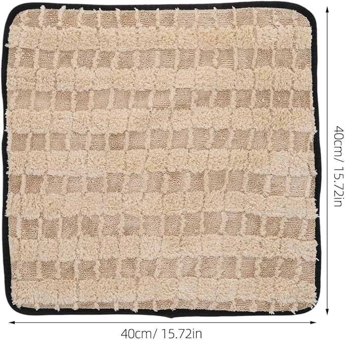 NUOBESTY 2pcs Absorbent Car Wash Towels 40x40cm Microfiber Cleaning Cloths for Auto Polishing and Drying, Thickened Large Grid Coral Fleece Car Care Towels for Vehicle Detailing