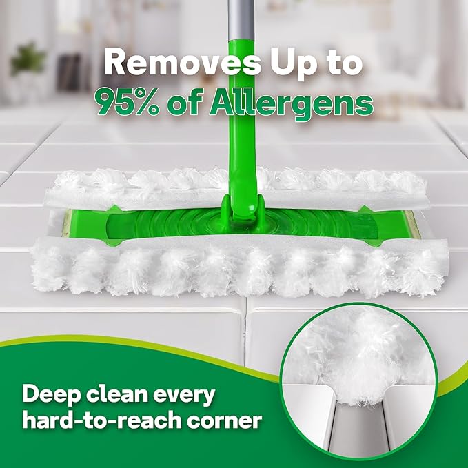 AIR U+ Dry Mop Pads for Swiffer Sweep and Mop, Heavy Duty Pet Dry Sweeper Refills, Sweeping Cloths for Cleaning Hardwood Floor Dust and Hair, Disposable, Unscented, 30 Count