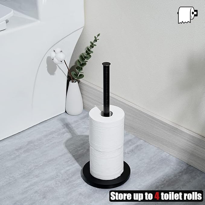 JQK Toilet Paper Storage Stand Oil Rubbed Bronze, 304 Stainless Steel Thicken 0.8mm Tissue Reserve Holder Dispenser for Bathroom, ORB, TPS180-ORB
