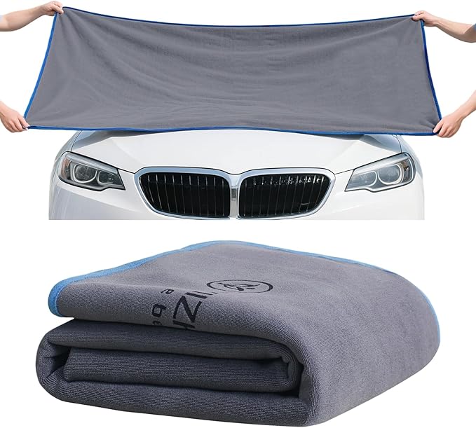 71"X 24" Extra Large Microfiber Towel for Car,Ultra Absorbent Car Washing Cloth,Designed Specifically for Fast Drying Cars,No Shedding,No Streaks, Scratches or Water Spots (Grey)