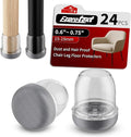 Ezprotekt 24 Pcs Chair Leg Floor Protectors, Chair Leg Caps, Silicone Protectors Covers for Hardwood Floors & Carpet, Pet Dust & Hair Proof Chair Pads - For Dining Table Chair, Clear S Fit(0.6"-0.75")
