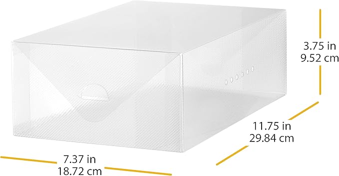 Whitmor Clear Vue Women's Shoe Box, Set of 4, White, 4 Count
