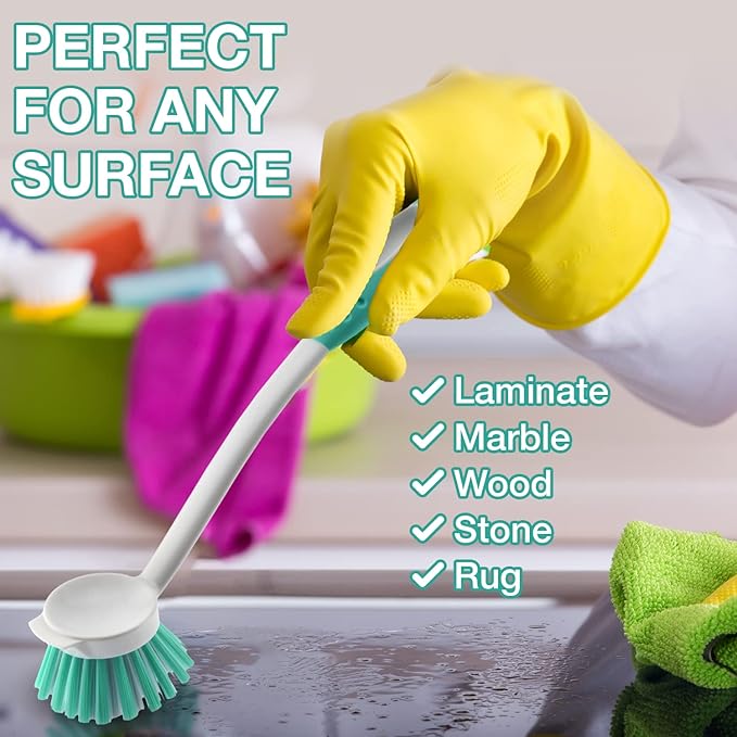 Glone Scrub Brush Set for Kitchen and Bathroom, Dishes, Tiles, Corners and Floors Set of 3
