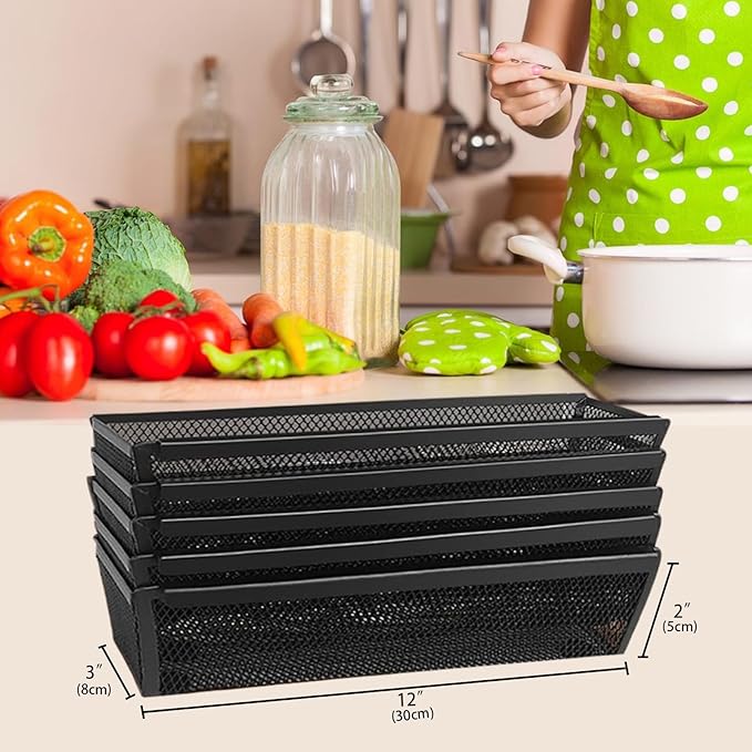 4PCS Drawer Organizer for Kitchen,Utensil Mesh Drawer Organizer with Interlocking Arm for Cosmetic,Flatware,Pen (12 * 3 * 2 Inches,Grey)