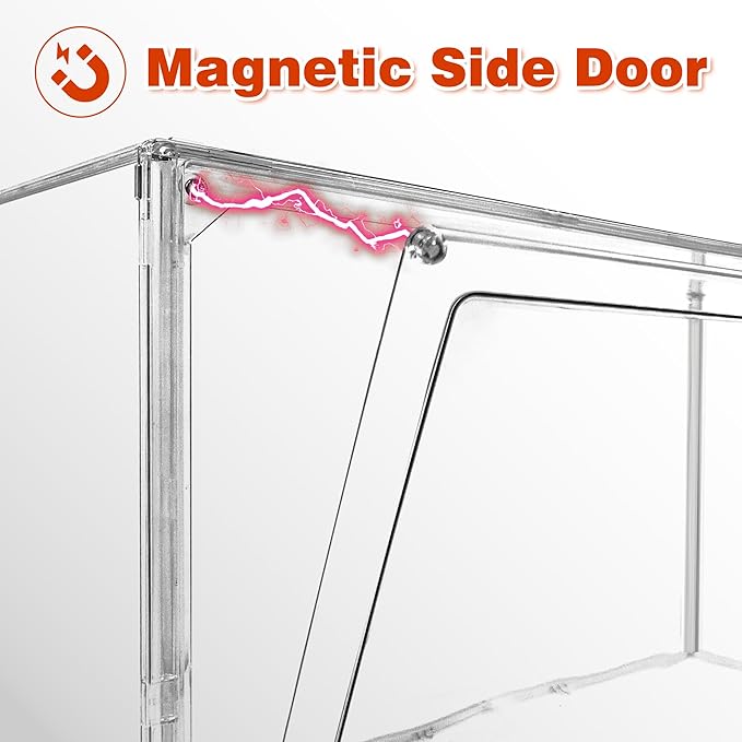23.6'' Tall Acrylic Display Case for Collectible, XXXXX-Large Purse Handbag Organizer 13.8''x12.2''x23.6'' Clear Boot Totes Storage Box Transparent Huge Figure Collectibles Showcase with Magnetic Lid