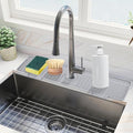20 inch Kitchen Sink Splash Guard, 10° Large Slope & Adaptable Hole Faucet Mat for Kitchen Sink, Silicone Sink Organizer Sponge Holder for Kitchen, Bathroom, RV, Bar, 20” x 5.5”, Gray