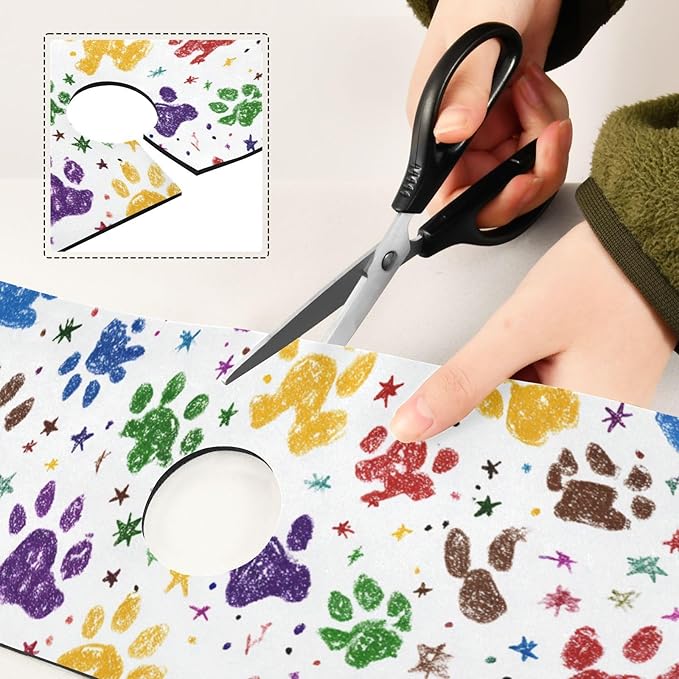 Kitchen Sink Splash Guard 1 PC 14.7 Inch Sink Faucet Mat Splash Guard for Bathroom Countertop Water Absorbent Foldable Cuttable Soft Washable Paw Prints and Stars