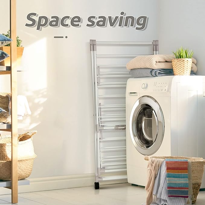 YUBELLES Gullwing Laundry Drying Rack, Space Saving Indoor & Outdoor Use, 61.81' x 22.84' x 51.18'