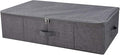 iwill CREATE PRO Underbed Storage Boxes for Bedding/Garment/Duvets/Blankets/Shoes, Folding Fabric Rigid Under bed Storage Bins with Zip Lid, Washable, Black Gray
