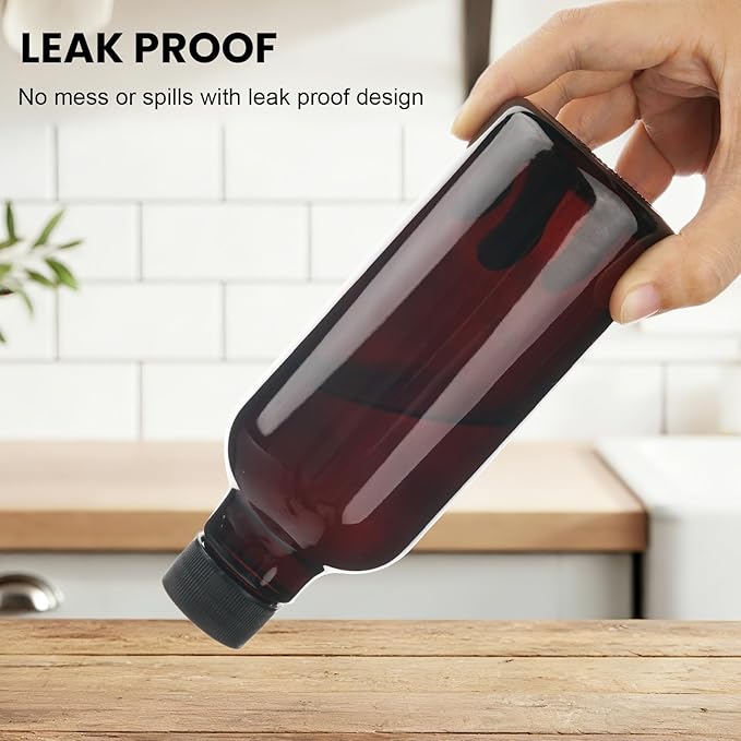 Glass Spray Bottles 12oz Empty Spray Bottle Mist/Stream Spraying Small Refillable Containers for Hair Care, Cleaning Solutions, Plants, Essential Oils 2 Pack (Brown, 12oz)