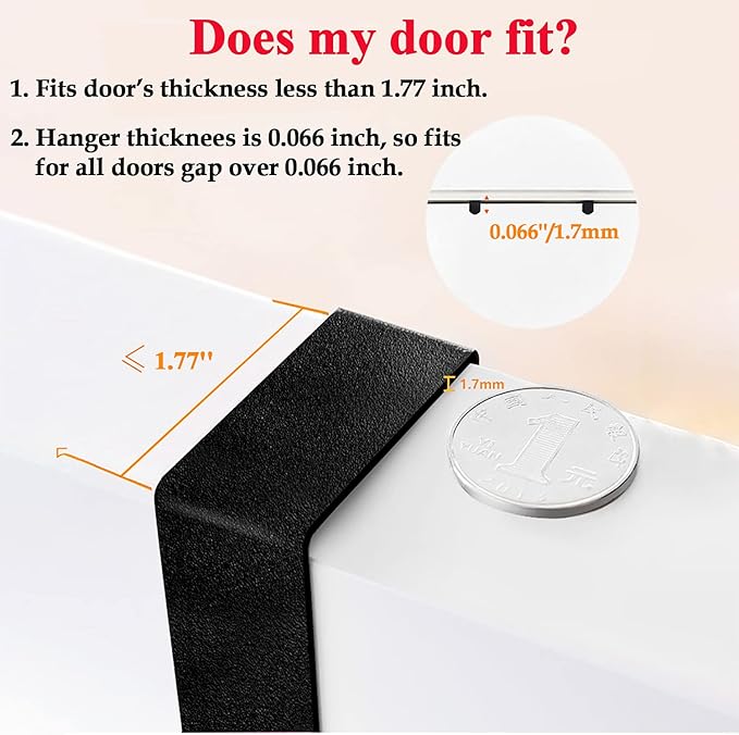 BeiLeiNiceHK Over The Door Hook Easy Installation Organizer Coat Hooks Wall Mounted Metal Towel Hook Rack Animal Deer Hanger for Bathrooms Door Hanging Dual Mounted Key Hooks 8-Hooks,Black