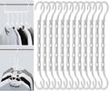 Mr. Pen- Space Saving Hangers for Clothes, 12 pcs, White, Plastic Multi Clothes Hangers Space Saving, 5 Slots, 360° Rotating Hooks