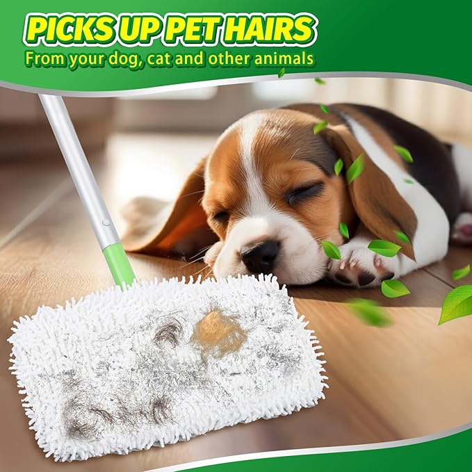 Reusable Dry Sweeping Cloths Microfiber Mop Pads Compatible with Swiffer Sweeper- 6 Pack Wet Mopping Cloths - Washable Wet Pads Refill for Mopping Floors (Mop is not Included)