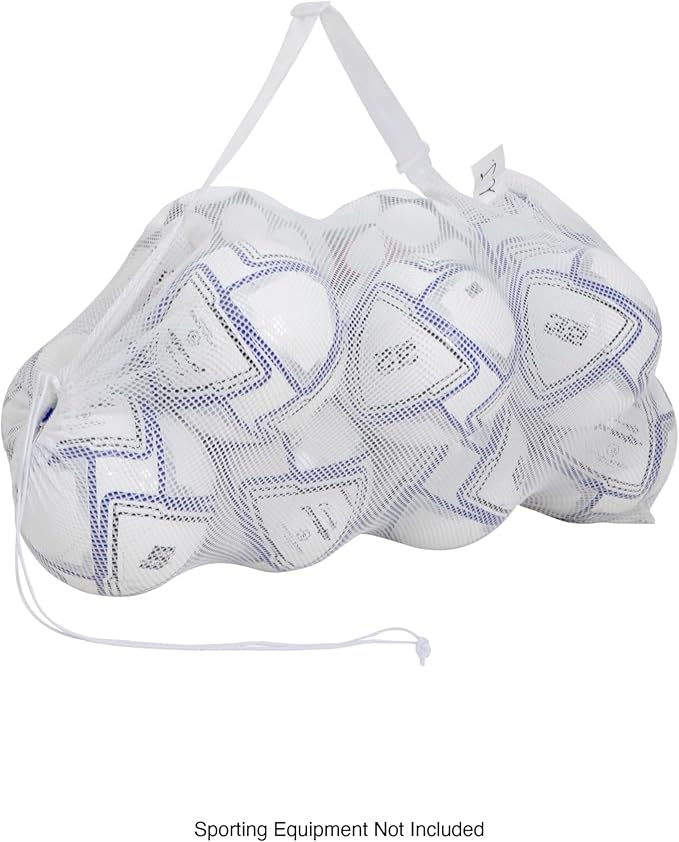 Champion Sports Mesh Equipment Bag – Heavy-Duty Nylon Drawstring Bag with Lock & ID Tag, Breathable Storage Sack for Balls, Swim Gear, Laundry & Toys, Multiple Sizes & Colors