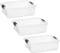 Superio Storage Bins with Lids- 3 Pack, 7.4 Qt Clear Boxes for Organizing, Stackable Plastic Containers- BPA Free, Non-Toxic, Odor Free, Organizer for Home, Office, Dorm