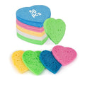 50-Count Heart Shape Compressed Facial Sponges,100% Natural Cellulose Face Sponge Spa Sponges for Removing Dead Skin, Dirt and Makeup((Multicolor)