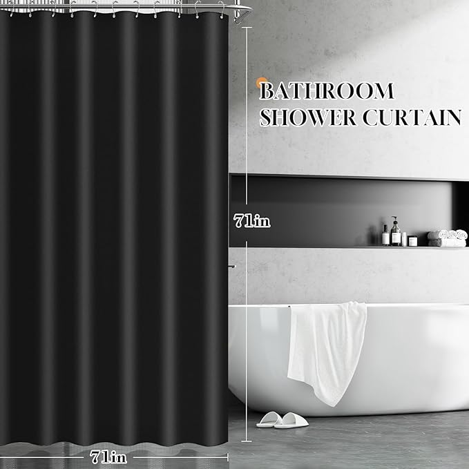 Bathroom Sets with Shower Curtain and Rugs, 22 Pcs Black Bathroom Accessories with Trash Can, Waterproof Shower Curtain, Bathroom Rugs Super Absorbent, Modern Bathroom Sets Complete Decor