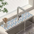Sink Splash Guard Faucet Mat Watercolor Butterflies Absorbent Fast Drying Mat Sink Gadgets Splash Guard Behind Faucet Drip Catcher for Kitchen Bathroom 23.5"X5.5"