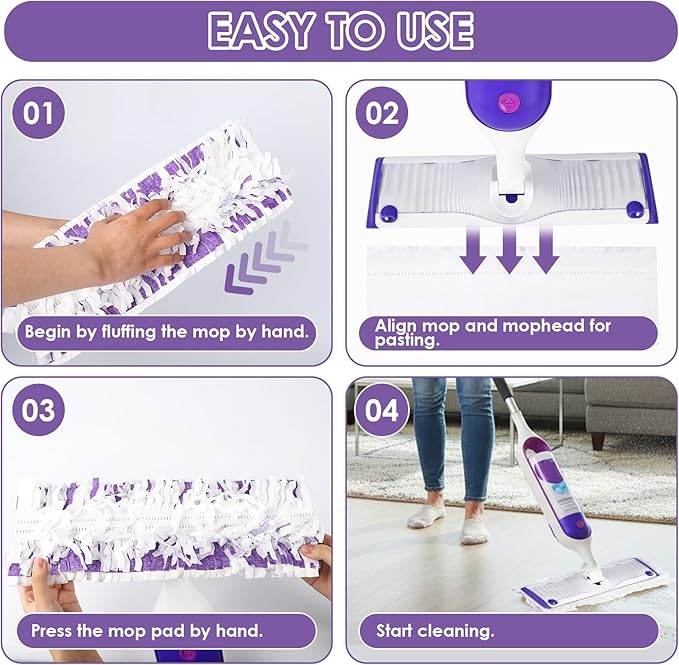 Cleaning Cloths 20-Pack Disposable Power Mop Pad Refills Compatible with Swiffer Power Mop Refills, Thickened Replacement for Swiffer Wet Pads Refill,Non-Washable&Non-Chemical&Unscented