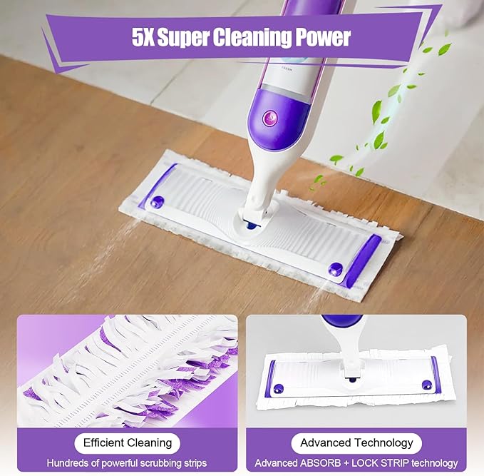 32 Pack Disposable Power Mop Pads for Swiffer PowerMop, 5X Power Mop Refills for Cleaning, 14-Layer Unscented Thickened Multi-Surface Replacement Mopping Pads Refills for Floor Cleaning