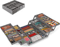 3 Tier Drawer Organizer - Expandable Junk Drawer Organizer Smart Office Supply Organizer, Folding Kitchen Drawer Storage Multi Level Desk Organizer for Makeup, Jewelry, Cosmetics Storage(2 Row 3 Tier)