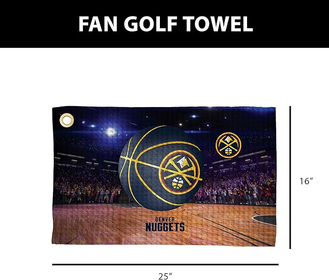 Northwest NBA Golf Towel – Official Licensed Microfiber Waffle Fabric, Absorbent 16x25 in Club Cleaning Accessory