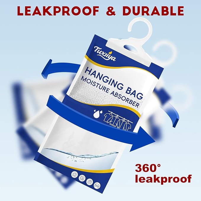 Moisture Absorbers 30 Pack,Hanging Closet Dehumidifier Bags,Moisture Absorbing Bags, Desiccant,Moisture Absorbing Bags for Closet,Wardrobes,Bedrooms, Bathrooms
